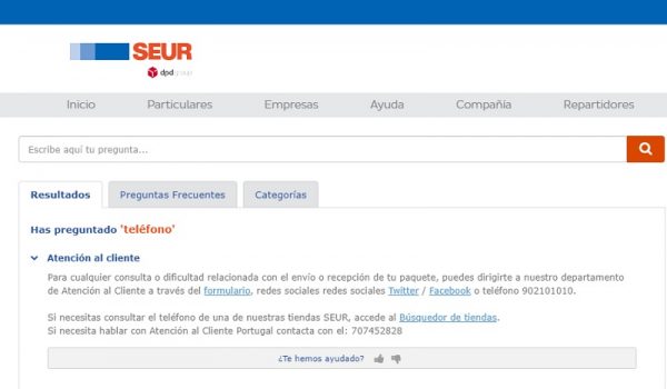 Atención al cliente SEUR